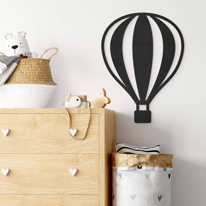 MDF - Holzdeko - Heissluftballon mit senkrechten Linien