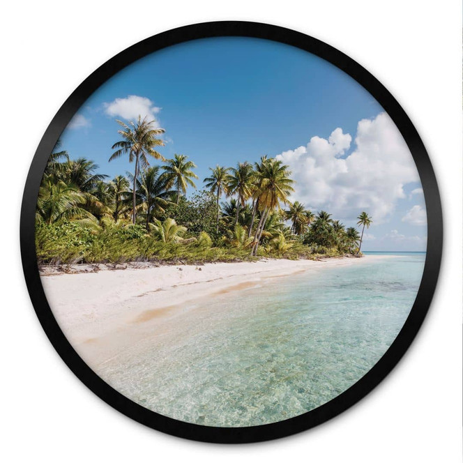 Poster Palmenstrand in der Südsee - Colombo - Rund