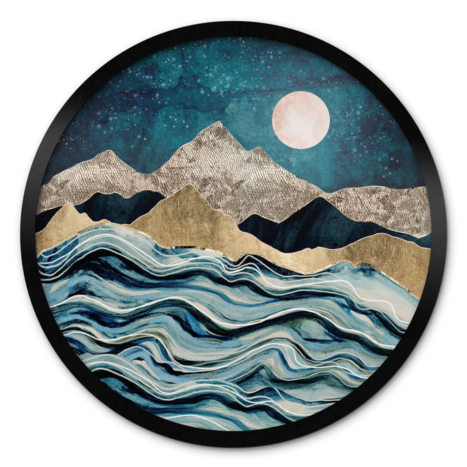 Poster SpaceFrog Designs - Indigoblau - Rund