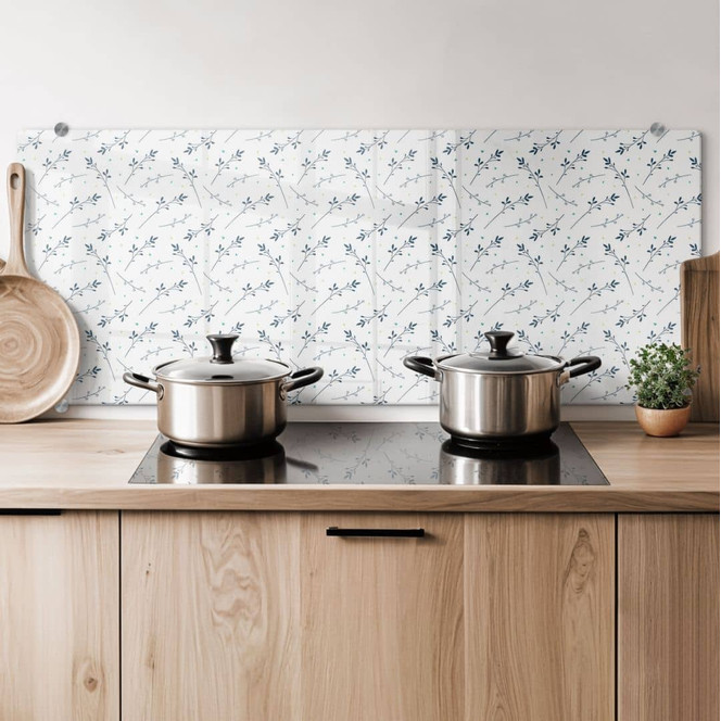 Spritzschutz Kvilis - Blaue Gräser - Panorama