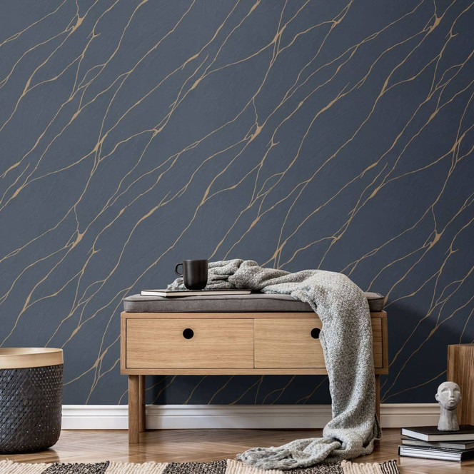 Grafiktapete Opus blau