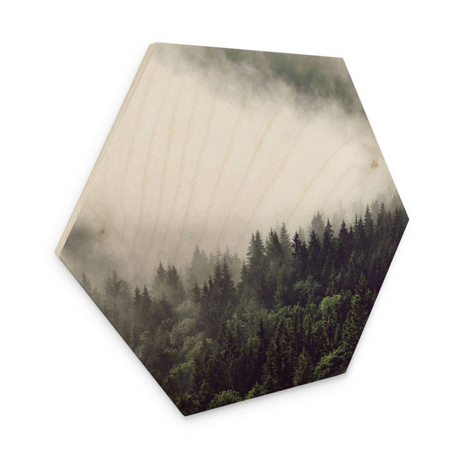 Hexagon - Holz Nebel im Wald 02