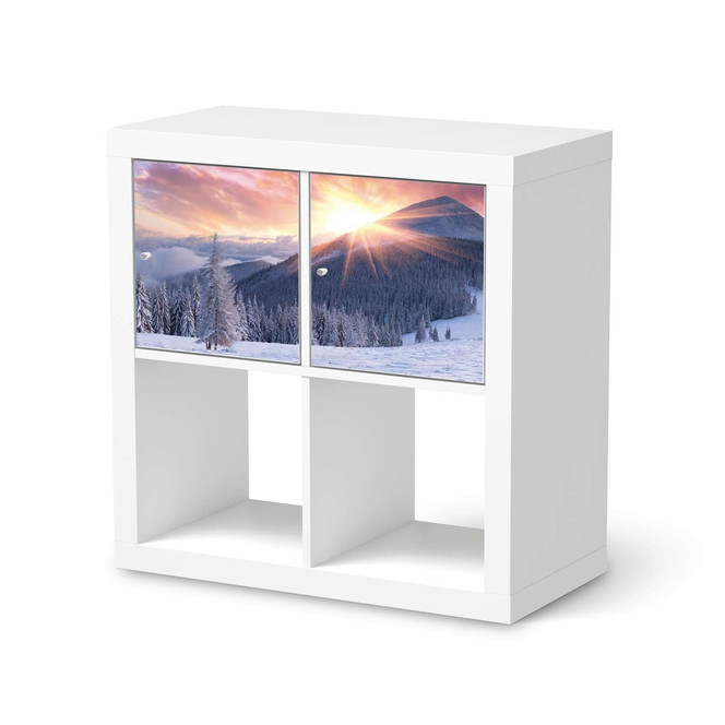 Möbelfolie IKEA Kallax Regal 2 Türen (quer) - Zauberhafte Winterlandschaft- Bild 1