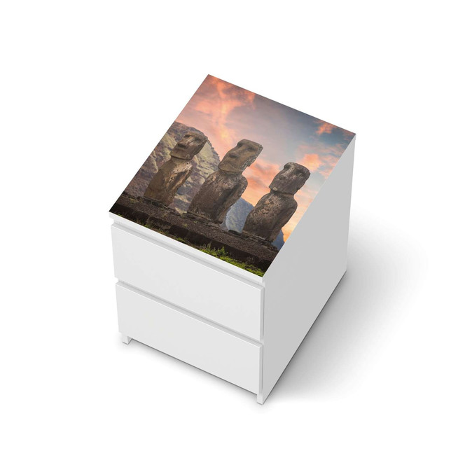 Möbelfolie IKEA Malm Kommode 2 Schubladen oben - Easter Island- Bild 1