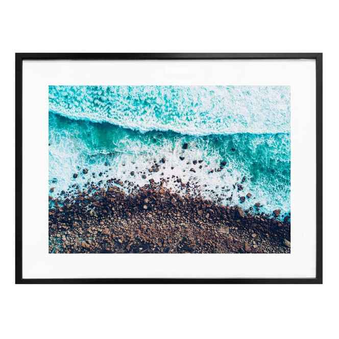 Poster Der Blick von oben: Steiniges Ufer