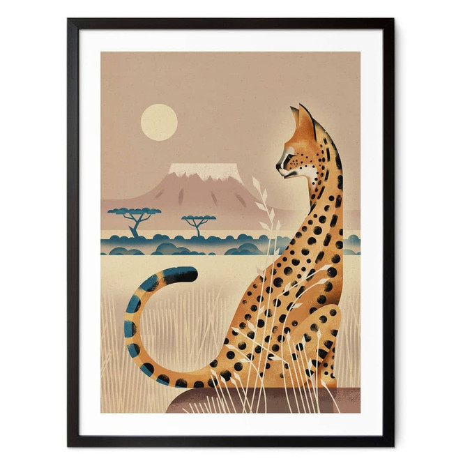 Poster Kinderposter Serval - Braun