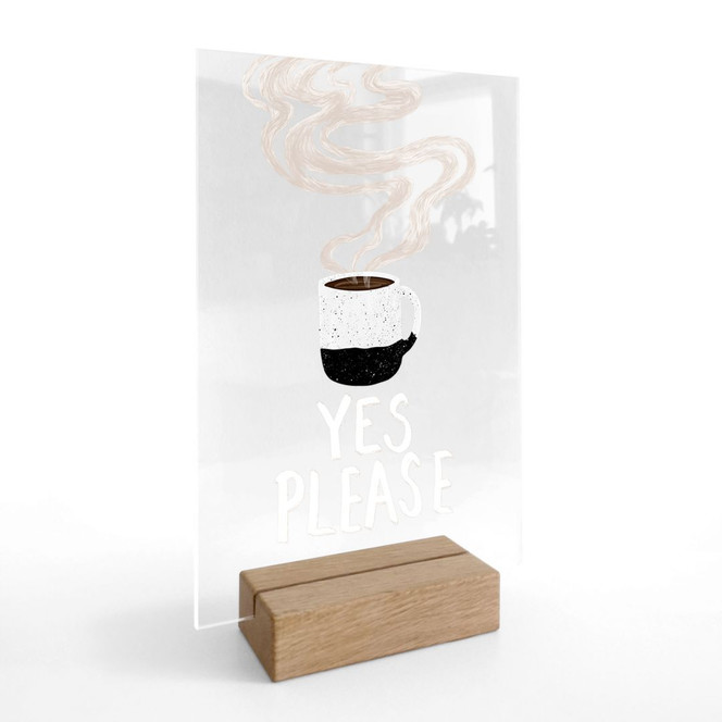 Tischaufsteller Heisse Tasse Kaffee am Morgen | Transparent - EMELIEmaria