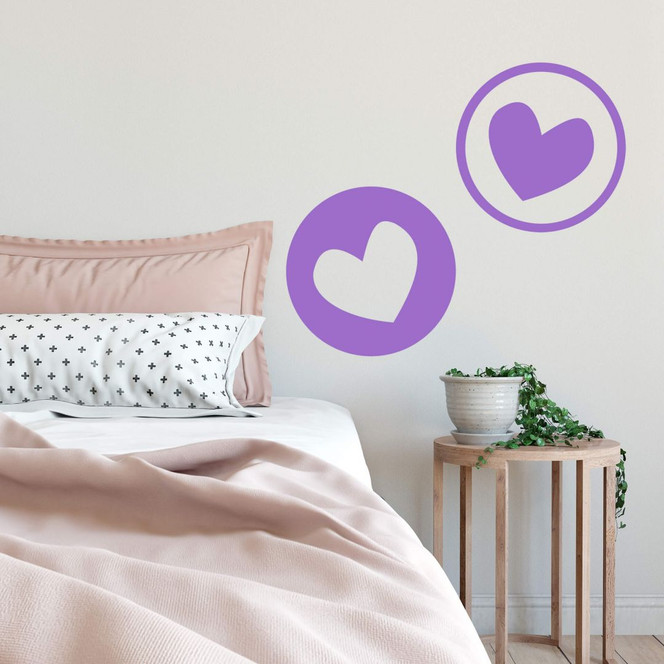 Wandtattoo Two Hearts