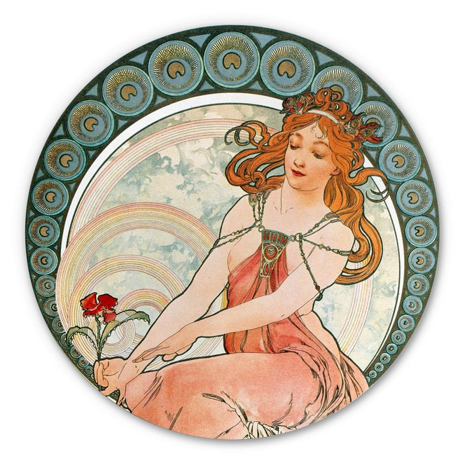 Alu-Dibond Mucha - Die Malerei - Rund