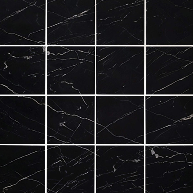 Fliesenaufkleber Marmor Optik, Schwarz-Weiss - Möbelfolie, Küchenrückwand, Badfolie