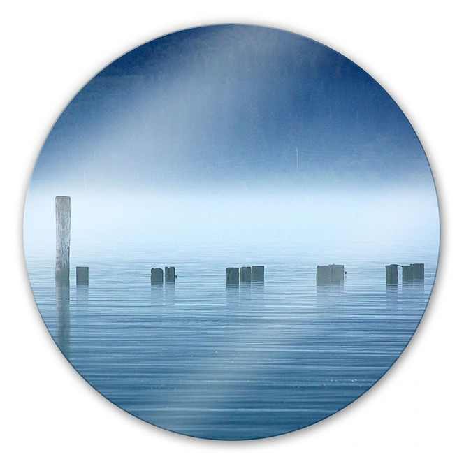 Glasbild Nebelbank - rund