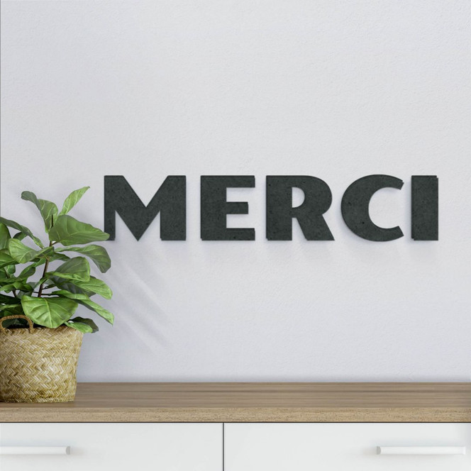 MDF-Holzbuchstaben Merci