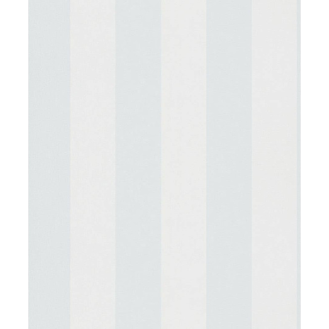 Vliestapete mit strukturierten Blockstreifen weiss, blau Streifen