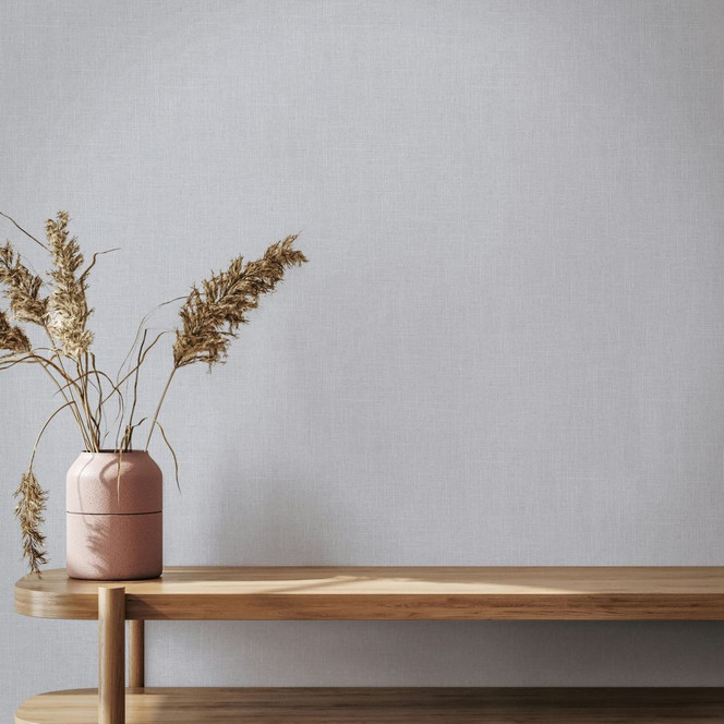 Vliestapete Textil, Struktur Uni Modern matt in Grau