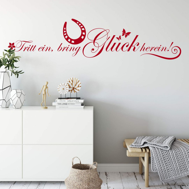 Wandtattoo Tritt ein bring Glück herein 1