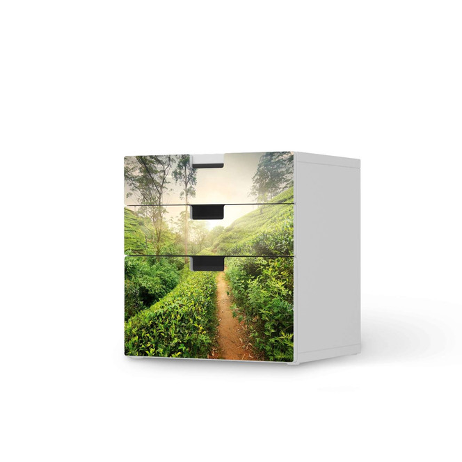 Folie IKEA Stuva / Malad Kommode - 3 Schubladen - Green Tea Fields- Bild 1