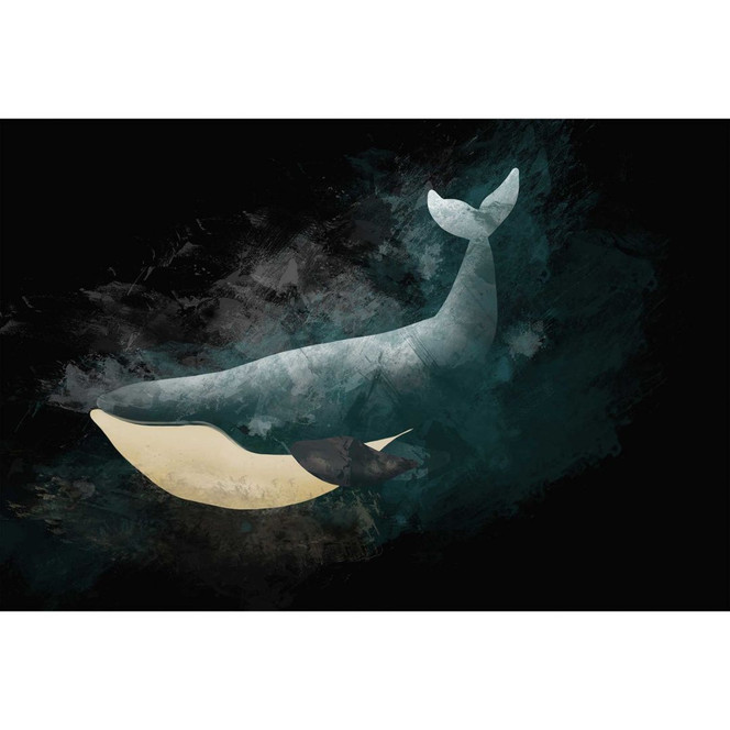 Livingwalls Fototapete ARTist Wal Dark mit Wal blau, schwarz, weiss - Bild 1