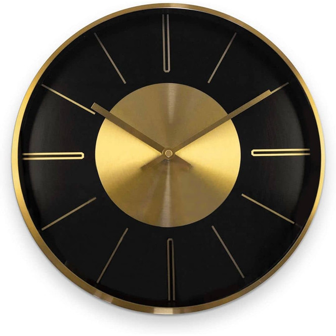 Moderne Wanduhr Aluminium Gold - Rund Ø30cm - Bild 1