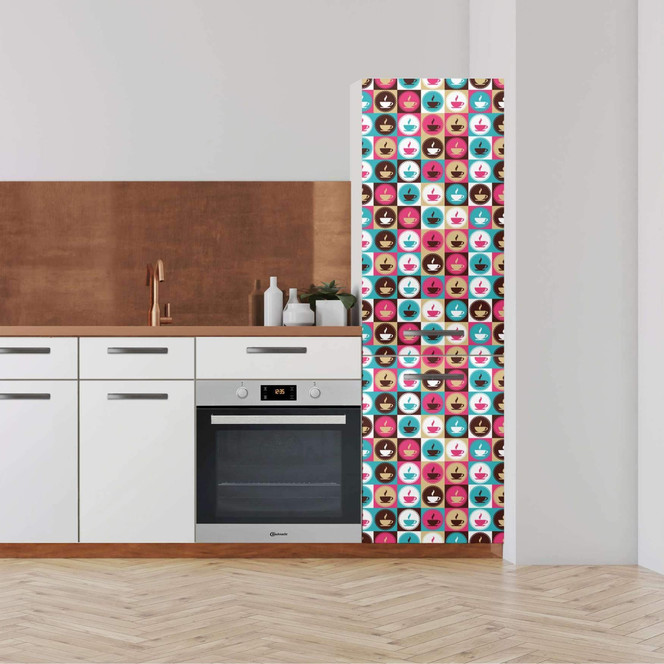 Klebefolie - Hochschrank (60x200cm) - Coffee Cups- Bild 1