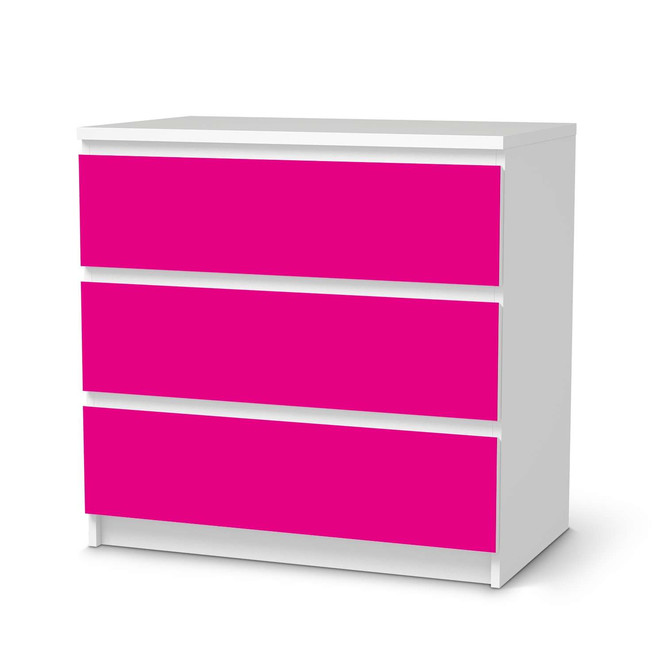 Klebefolie IKEA Malm Kommode 3 Schubladen - Pink Dark- Bild 1