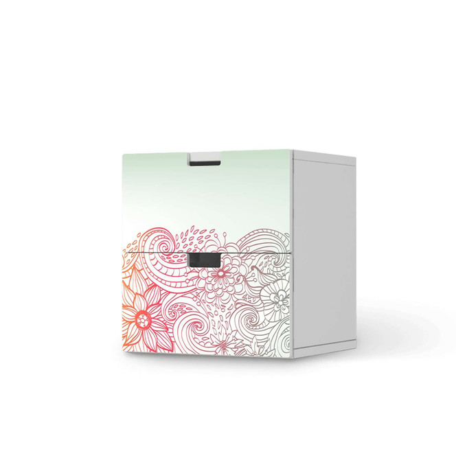 Klebefolie IKEA Stuva / Malad Kommode - 2 Schubladen - Floral Doodle- Bild 1