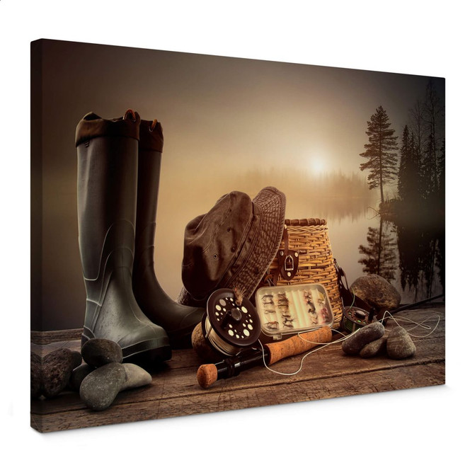 Leinwandbild Angler Stillleben