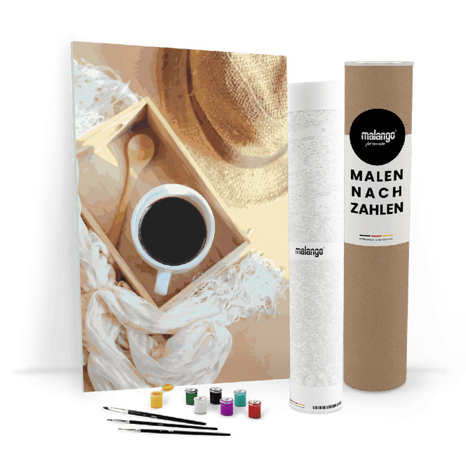 Malen nach Zahlen Leinwandbild - Kaffee