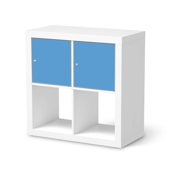 Möbel Klebefolie IKEA Expedit Regal 2 Türen (quer) - Blau Light- Bild 1