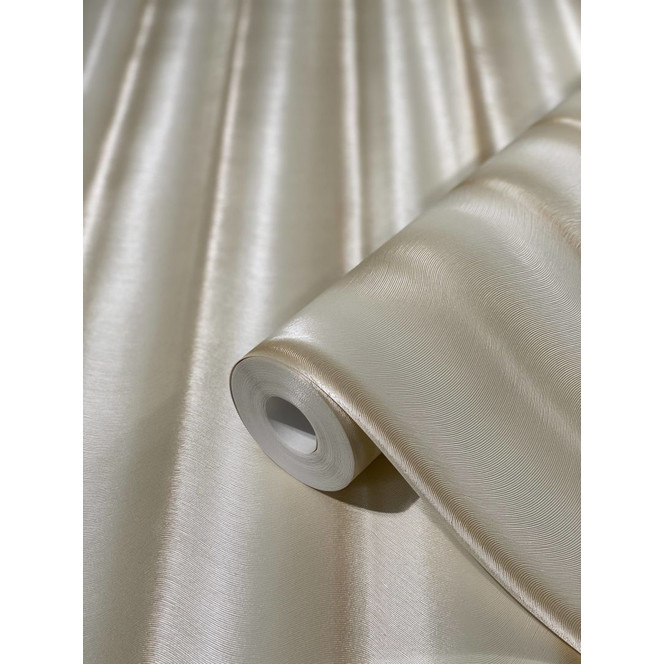 Vliestapete in Streifen mit Glanzeffekt beige Welle von Harald Glööckler