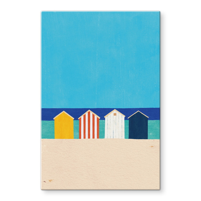 Glasbild Strandhäuser am Meer - Rivers