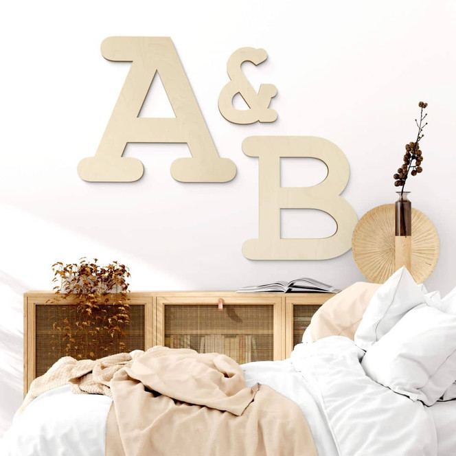 Holzbuchstaben Pappel - Schriftart Courier