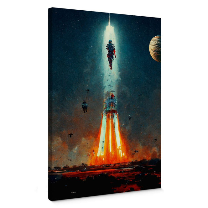 Leinwandbild Heine - Ab ins All - Raketenstart - Astro Cruise