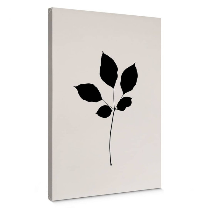Leinwandbild Kubistika - Schwarzes Kastanienblatt