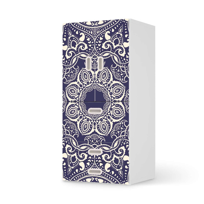 Möbelfolie IKEA Stuva / Fritids - 3 Schubladen und 2 kleinen Türen - Blue Mandala- Bild 1