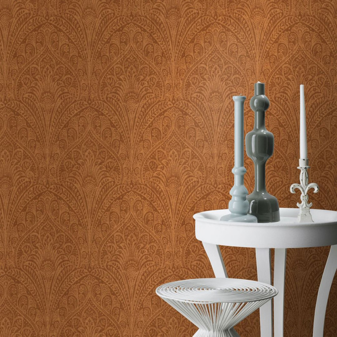 Rasch Vliestapete, Mustertapete Indian Style braunorange