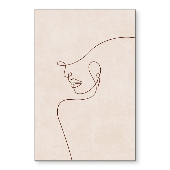 Wandbild Zarte Konturen einer Frau - Line Art - Tunaboylu - Alu-Dibond