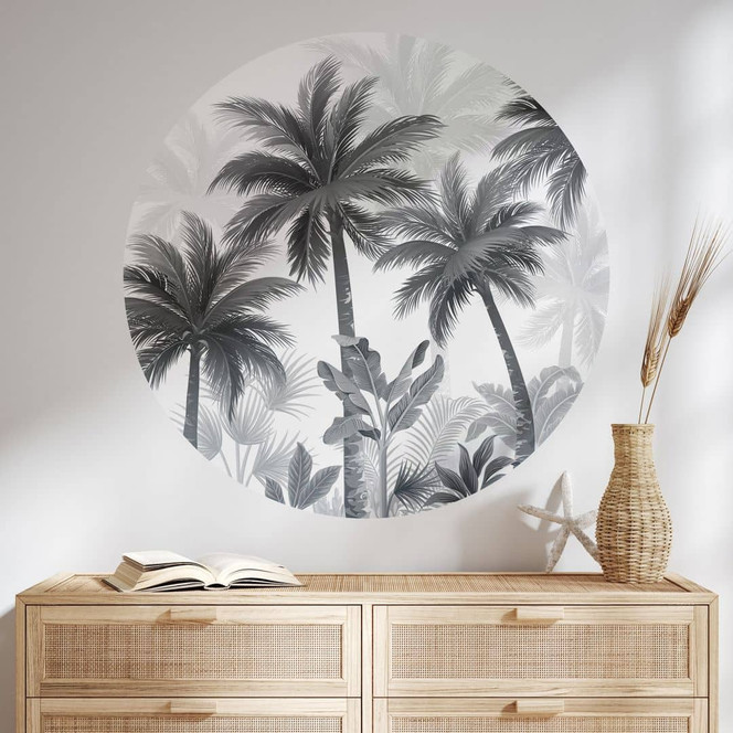 Wandtattoo Exotische Palmenlandschaft - Rund