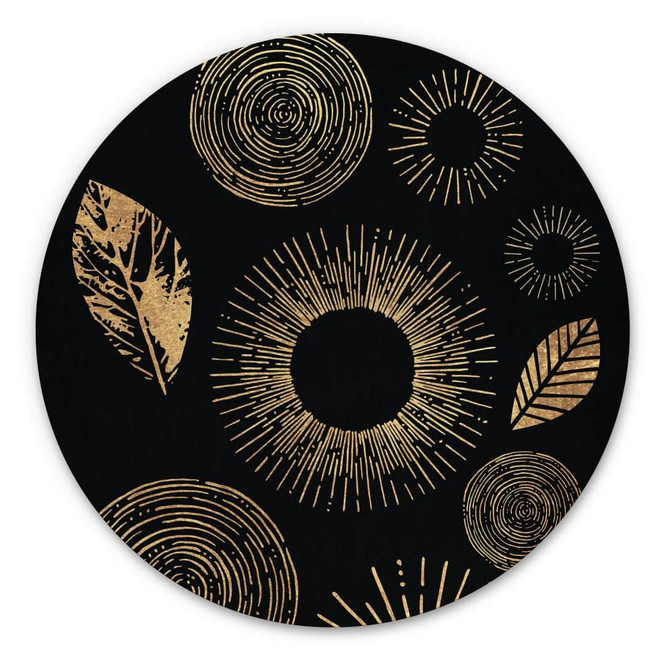 Alu-Dibond Kubistika - Schimmer in der Dunkelheit - Rund