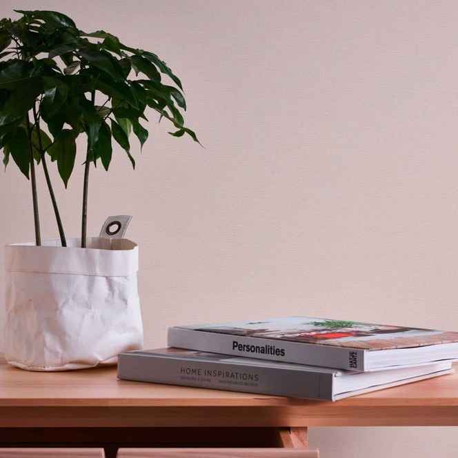 Einfarbige Vliestapete in Leinen-Optik Weiss - Strukturtapete Unitapete