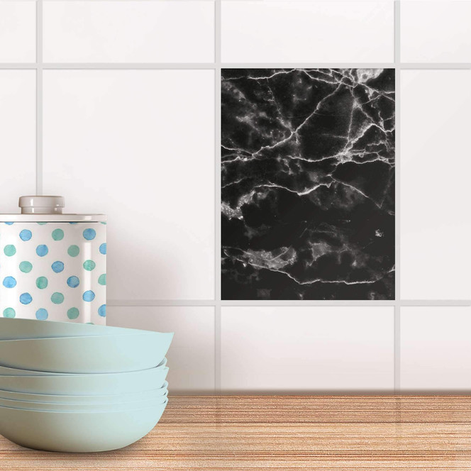 Fliesensticker - Marmor schwarz