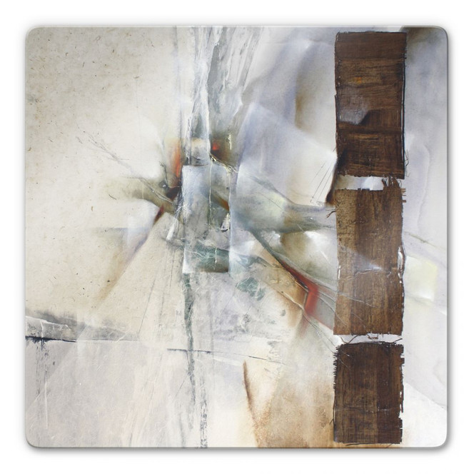 Glasbild Schmucker - Weisse Komposition