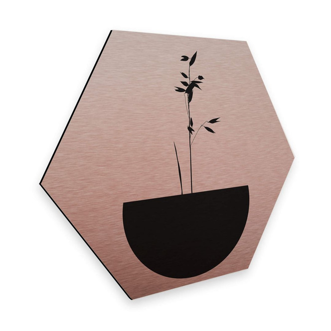 Hexagon - Alu-Dibond Kupfereffekt Kubistika - Abstracticum