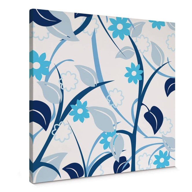 Leinwandbild Blumengarten blau
