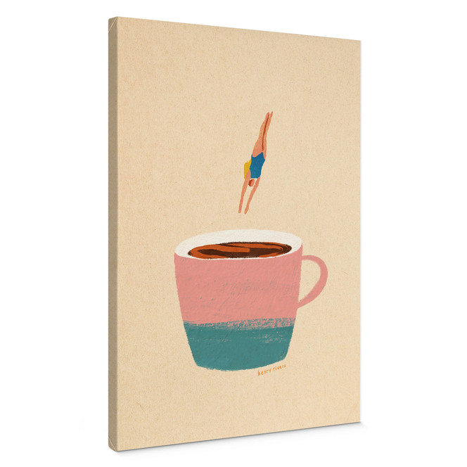Leinwandbild Sprung in den Kaffee - Rivers