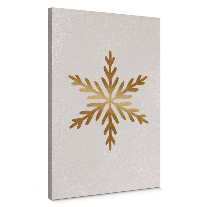 Leinwandbild Weihnachten - Goldene Schneeflocke - Orara Studio