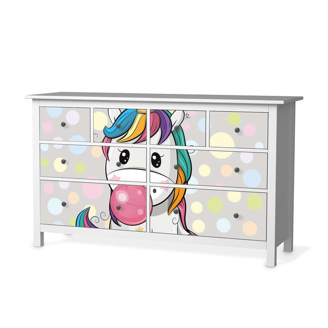 Möbelfolie IKEA Hemnes Kommode 8 Schubladen - Rainbow das Einhorn- Bild 1