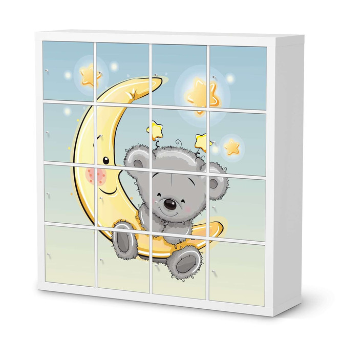 Möbelfolie IKEA Kallax Regal 16 Türen - Teddy und Mond- Bild 1