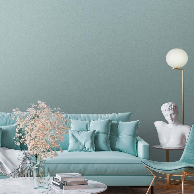 Vliestapete Blau Uni einfarbig moderne Tapete Wohnzimmer, Flur, Küche, Bad