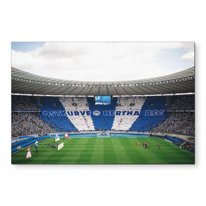 Wandbild Hertha BSC - Blau-weisse Choreo im Olympiastadion - Alu-Dibond