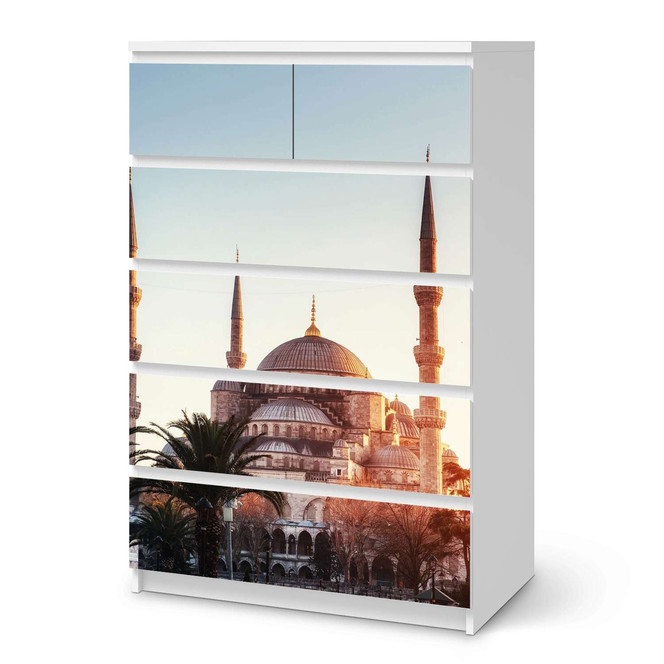 Möbel Klebefolie IKEA Malm Kommode 6 Schubladen (hoch) - Blue Mosque- Bild 1
